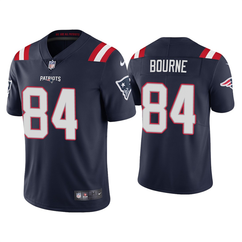 Youth New England Patriots #84 Kendrick Bourne 2021 Navy Vapor Untouchable Limited Stitched Jersey